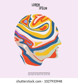 Abstract colorful human head background, creative concept, modern design.