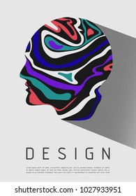 Abstract colorful human head background, creative concept, modern design.
