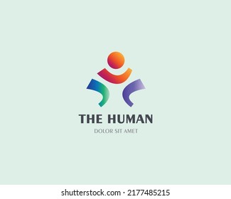Abstract colorful human logo gradient