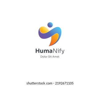 Abstract colorful human logo gradient