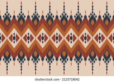 Abstract colorful ikat art. ethnic seamless pattern in tribal. Striped Mexican style. Design for background, illustration, wrapping, clothing, batik, fabric, embroidery.