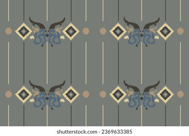Abstract Colorful Ikat Pattern Background. Seamless. Vector Illustration. Ethnic. Elegance. Luxury. Craft. Vintage