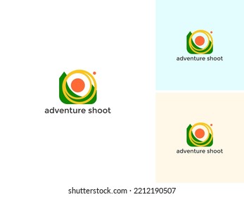 ABSTRACT COLORFUL ILLUSTRATION ADVENTURE CAMERA LOGO DESIGN GRAPHIC VECTOR GOOD FOR PHOTOGRAPHY