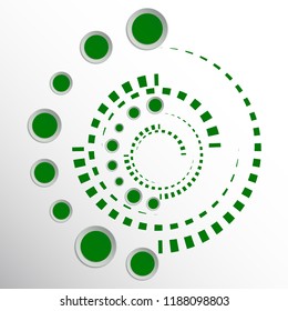 Abstract colorful illustration, spiral, circles, dotted lines, infographics. Logo Design
