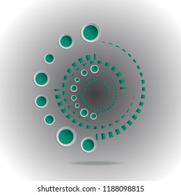 Abstract colorful illustration, spiral, circles, dotted lines, infographics. Logo Design