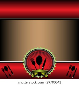 Abstract colorful illustration with tableware. Menu concept