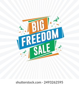 Abstract Colorful. Indian Tri Colors, Big Freedom Sale Logo Unit Design Vector Template