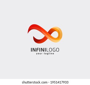 abstract colorful infinity logo design template