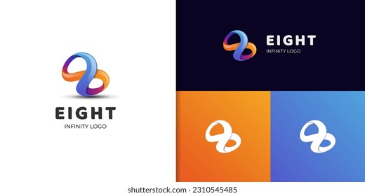 Abstract Colorful infinity Logo Design Elements, eight number for name technology brand