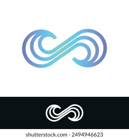Abstract colorful infinity logo template design. Premium Vector