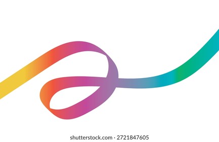 Abstract colorful infinity loop ribbon design. Minimal abstract illustration showing a flowing infinity loop ribbon with smooth color gradient, symbolizing continuity, creativity.