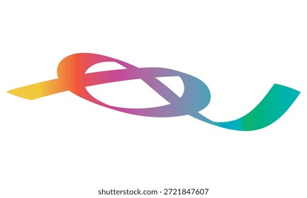 Abstract colorful infinity loop ribbon design. Minimal abstract illustration showing a flowing infinity loop ribbon with smooth color gradient, symbolizing continuity, creativity.