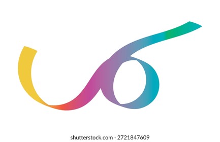 Abstrato colorido design de fita infinito loop. Ilustração abstrata mínima mostrando uma fita de loop infinito fluente com gradiente de cor suave, simbolizando continuidade, criatividade.