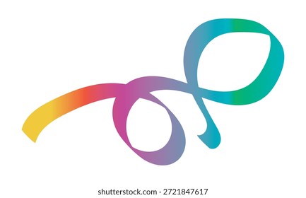 Abstract colorful infinity loop ribbon design. Minimal abstract illustration showing a flowing infinity loop ribbon with smooth color gradient, symbolizing continuity, creativity.