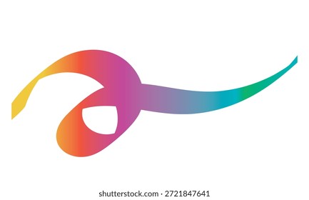 Abstract colorful infinity loop ribbon design. Minimal abstract illustration showing a flowing infinity loop ribbon with smooth color gradient, symbolizing continuity, creativity.