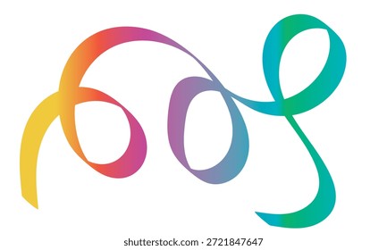 Abstract colorful infinity loop ribbon design. Minimal abstract illustration showing a flowing infinity loop ribbon with smooth color gradient, symbolizing continuity, creativity.