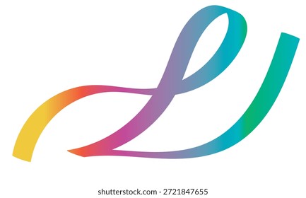Abstract colorful infinity loop ribbon design. Minimal abstract illustration showing a flowing infinity loop ribbon with smooth color gradient, symbolizing continuity, creativity.