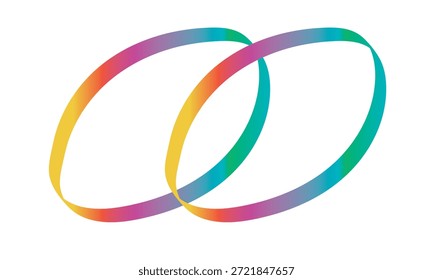 Abstract colorful infinity loop ribbon design. Minimal abstract illustration showing a flowing infinity loop ribbon with smooth color gradient, symbolizing continuity, creativity.