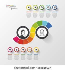 Abstract colorful infographic design template. Vector