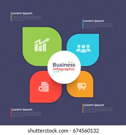 Abstract colorful infographic element with web symbols for Business.
