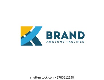 abstrakter bunter Anfangsbuchstabe, K-Logo, Vektorgrafik