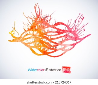 Abstract colorful ink art. Vector illustration.