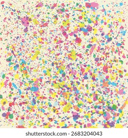 Abstract colorful ink splatter pattern on a pink background, Vector illustration