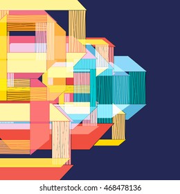 Abstract colorful intersection cool geometric background rectangles
