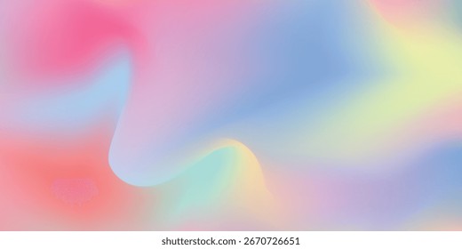 Abstractas fondo iridiscente colorido con gradiente, arte digital ondulado moderno, Fondo de pantalla de gradiente vibrante con mezcla suave y fugas de luz brillante, diseño futurista para presentaciones pósters Anuncio