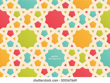 Abstract Colorful Islamic Pattern, Geometric Patern