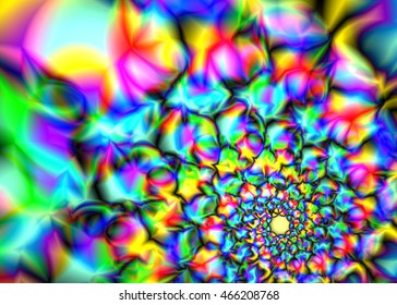Abstract colorful kaleidoscope. Circle mandala ornament, flower of life. Vector graphic background