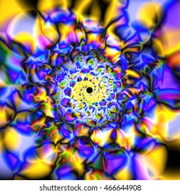 Abstract colorful kaleidoscope. Circle mandala ornament, flower of life. Vector graphic background