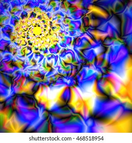 Abstract colorful kaleidoscope. Circle mandala ornament, flower of life. Vector graphic background