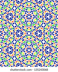 Abstract colorful kaleidoscopic seamless pattern, vector