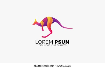 Abstract Colorful Kangaroo Logo vector
