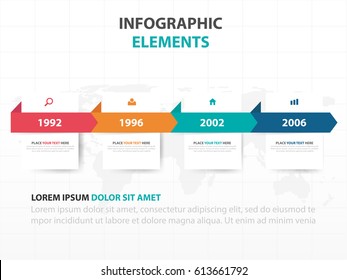 Abstract colorful label business timeline Infographics elements, presentation template flat design vector illustration