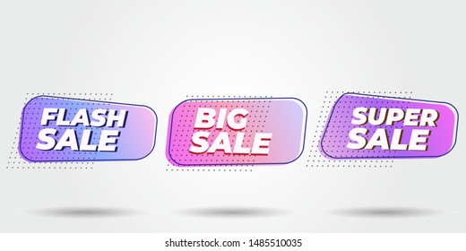Abstract colorful Label set. hatched shapes dynamical forms. Vector illustration for promotion sale, web - Vector