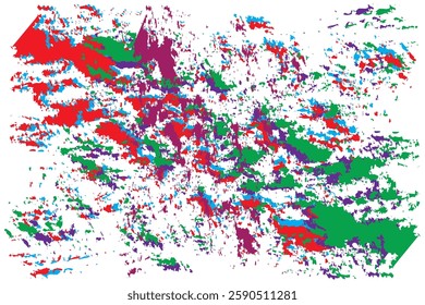 Abstract Colorful Land Cover Map for Environmental Studies.