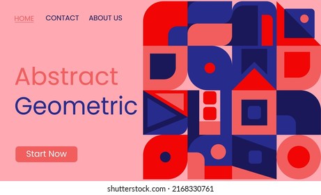 abstract colorful landing page geometric vector for webpage 