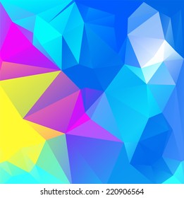 Abstract colorful landscape composed of triangles