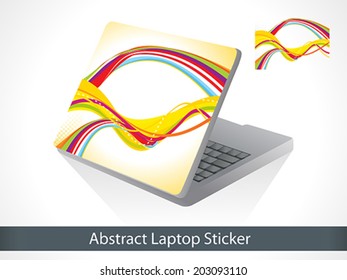 abstract colorful laptop sticker vector illustration