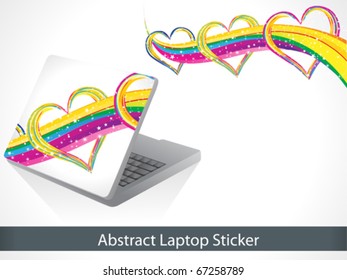 abstract colorful laptop sticker vector illustration