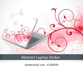 abstract colorful laptop sticker vector illustration