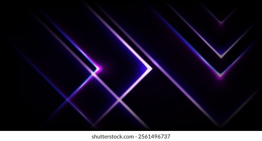 abstract colorful laser light arrow lines on the dark polygonal texture wall background.