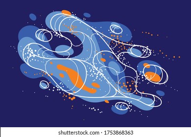 Abstract colorful lava fluids vector illustration, bubble gradients shapes in motion, artistic background graphic element, dynamic modern art liquid forms flowing.