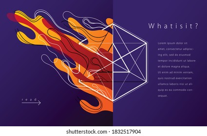Resumen de la ilustración vectorial de los fluidos lava coloridos con líneas geométricas, formas de gradientes de burbuja en movimiento, elemento gráfico de fondo artístico, formas líquidas de arte moderno dinámico fluyendo.