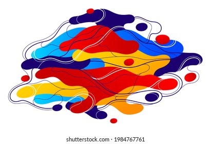 Abstract colorful lava fluids vector illustration, bubble gradients shapes in motion, artistic background graphic element, dynamic modern art liquid forms flowing.