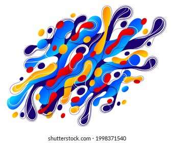 Abstract colorful lava fluids vector illustration, bubble gradients shapes in motion, artistic background graphic element, dynamic modern art liquid forms flowing.