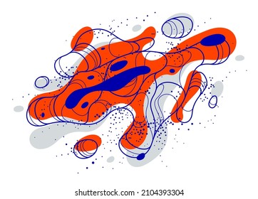 Abstract colorful lava fluids vector illustration, bubble gradients shapes in motion, artistic background graphic element, dynamic modern art liquid forms flowing.