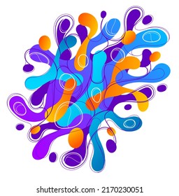 Abstract colorful lava fluids vector illustration, bubble gradients shapes in motion, artistic background graphic element, dynamic modern art liquid forms flowing.